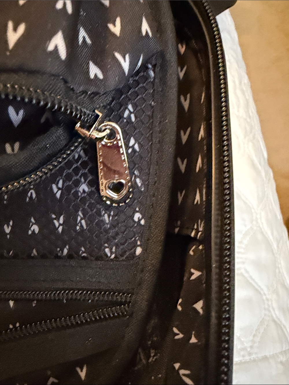 Brighton Mini Illustrated Dome Satchel in White Multi with Black Handle - Picture 9 of 11